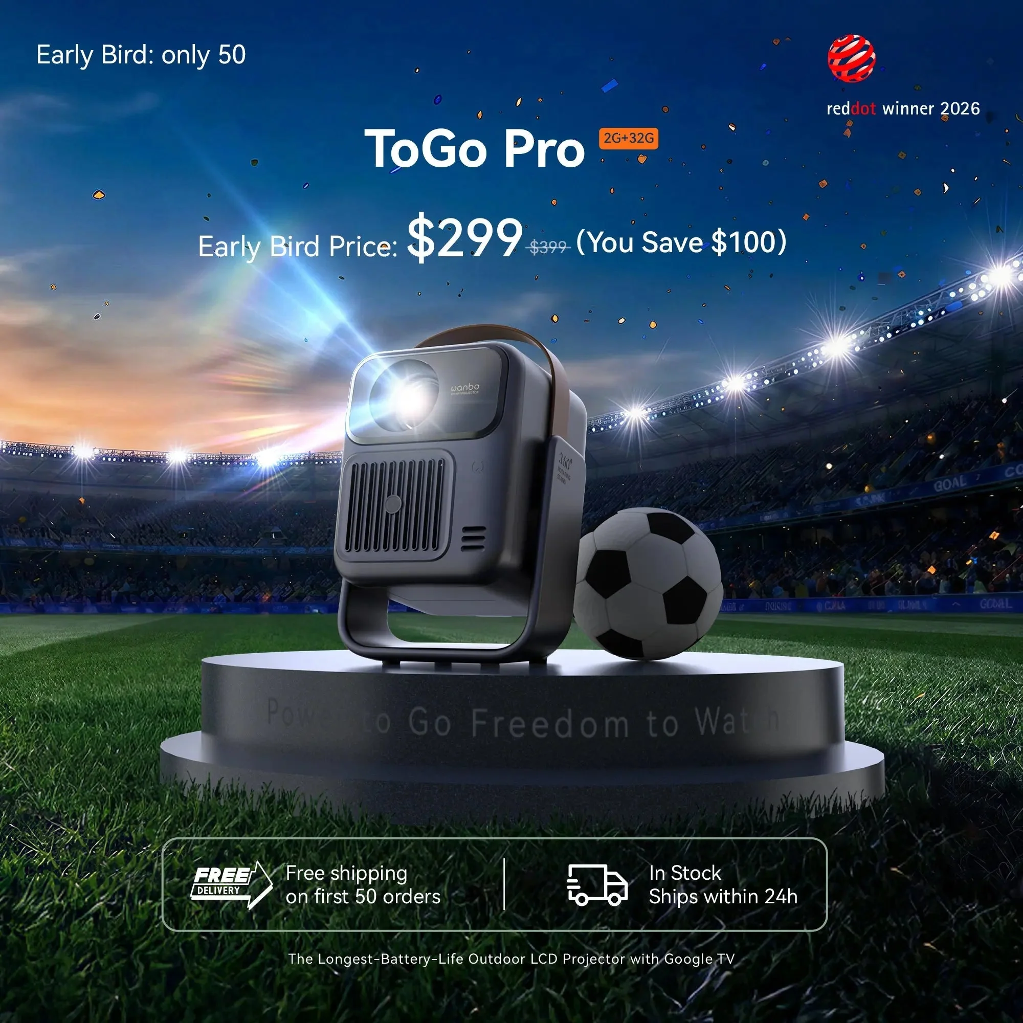 Wanbo ToGo Pro – AD Exclusive: $259 | Longest Battery Google TV Projector - Image 6